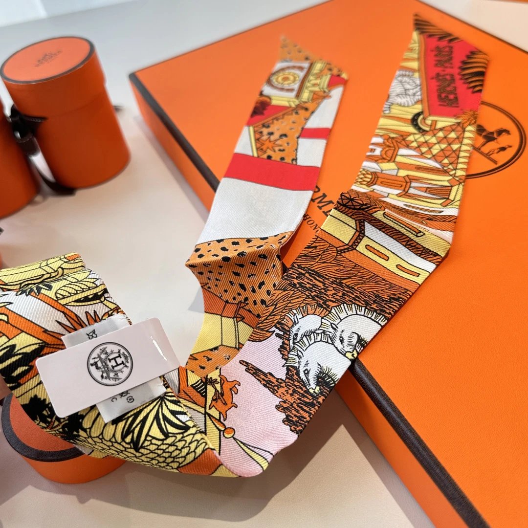 Hermes Silk Hair Ribbon Ver.J — Photo 5