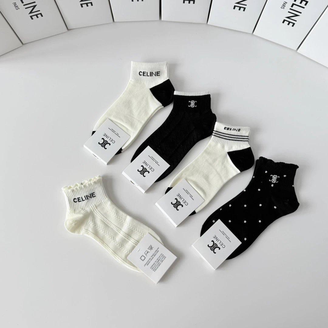 Celine Quarter Socks 5-Pair Box Ver.A — photo 5