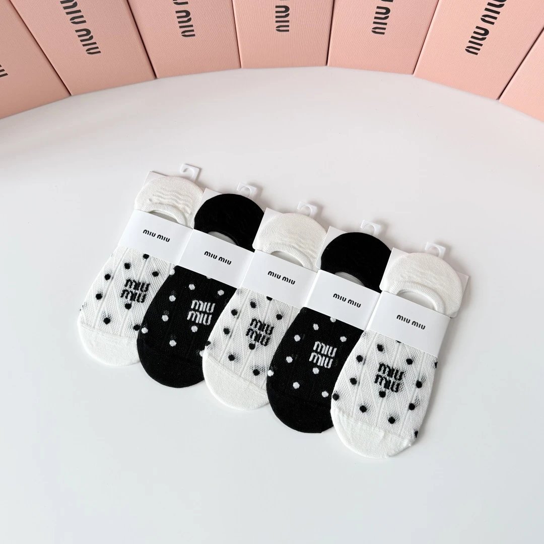 Miu Miu No-Show Socks 5-Pair Box Ver.B — photo 9
