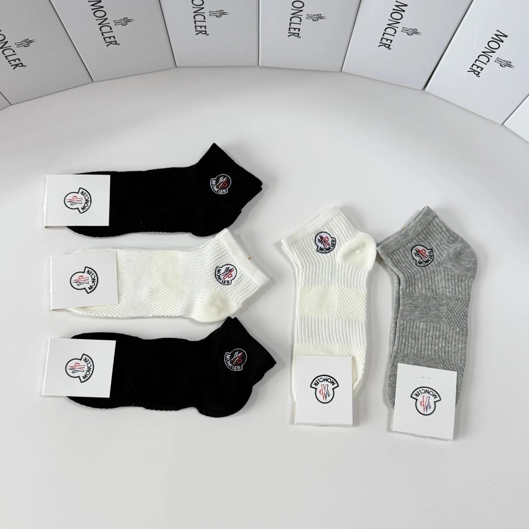 Moncler Embroidered Quarter Socks 5-Pair Box Ver.C — photo 6