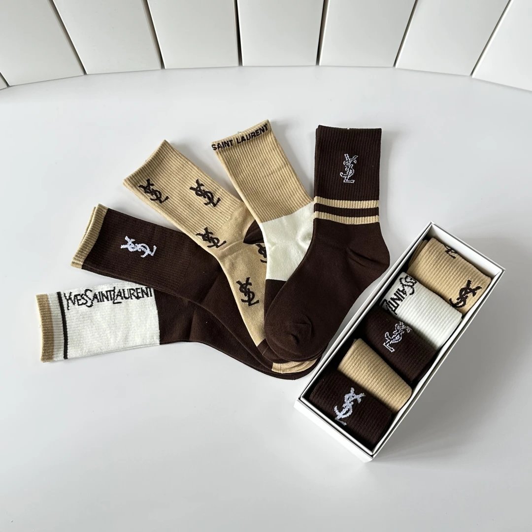 Saint Laurent Crew Socks 5-Pair Box Ver.A — Zdjęcie 8