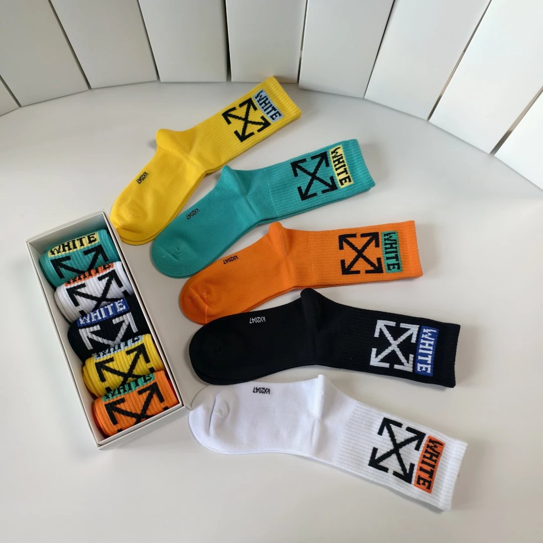 Off-White Crew Socks 5-Pair Box Ver.C — QC