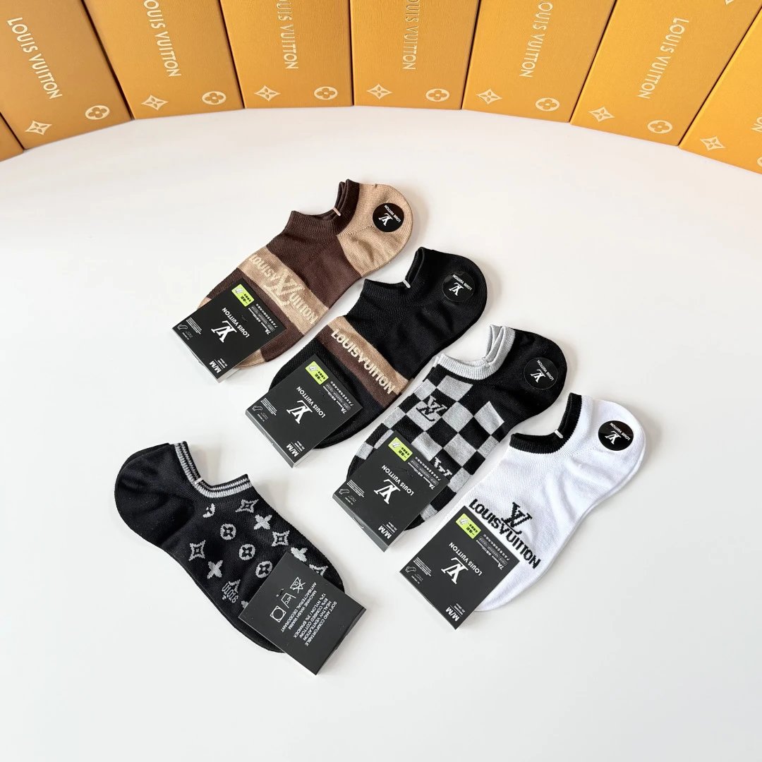 Louis Vuitton Quarter Socks 5-Pair Box Ver.F — photo 5