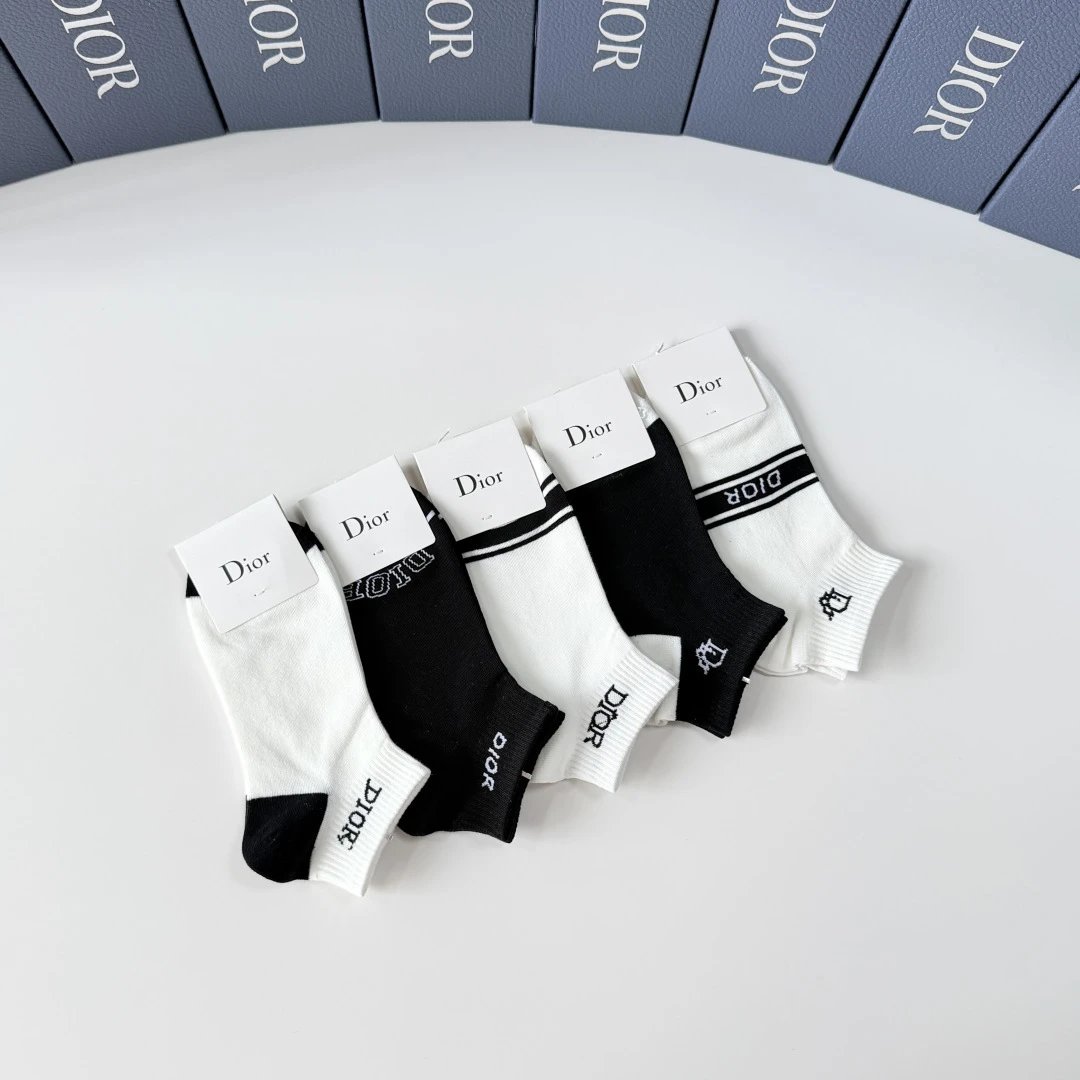 Dior Quarter Socks 5-Pair Box Ver.B — photo 8