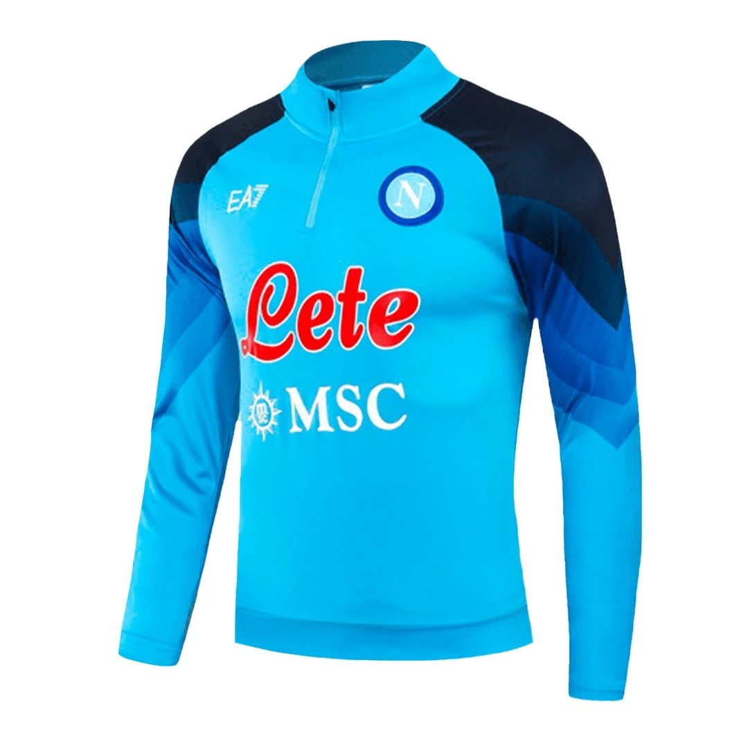 Napoli 2023 1 4 Zip Tracksuit 24 Kids Blue — Photo 2