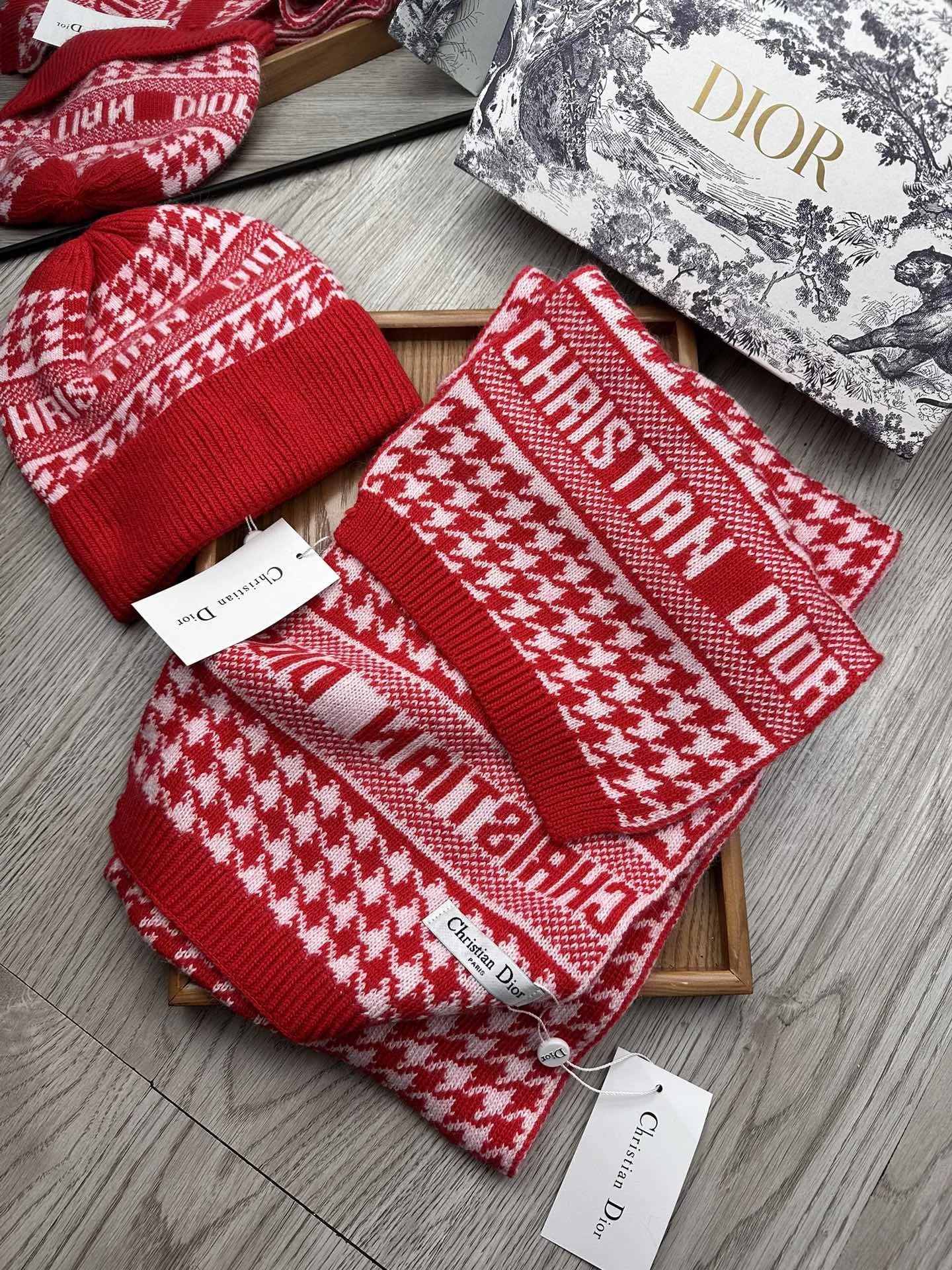Dior Wool Rabbit Fur Scarf & Hat Set Ver.D — Photo 4
