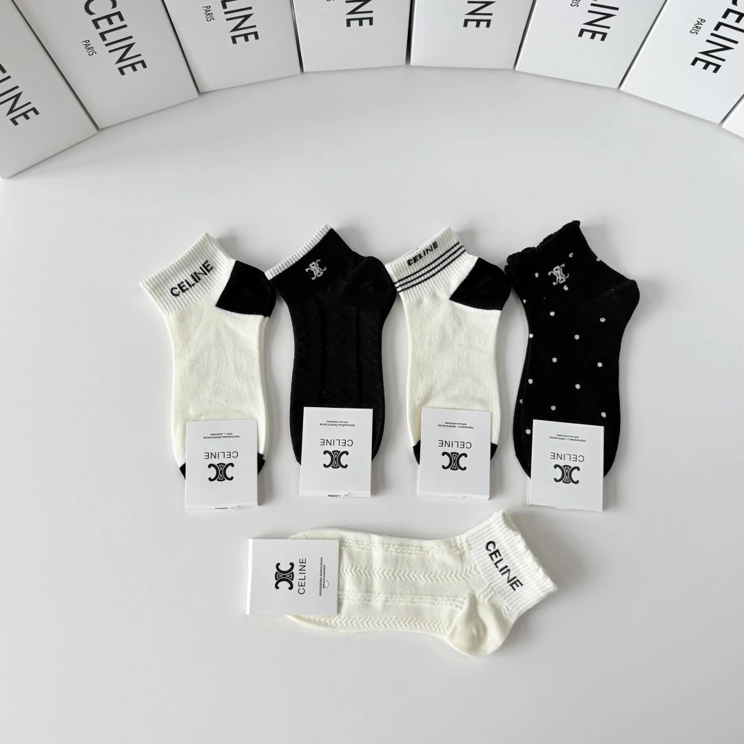 Celine Quarter Socks 5-Pair Box Ver.A — photo 4