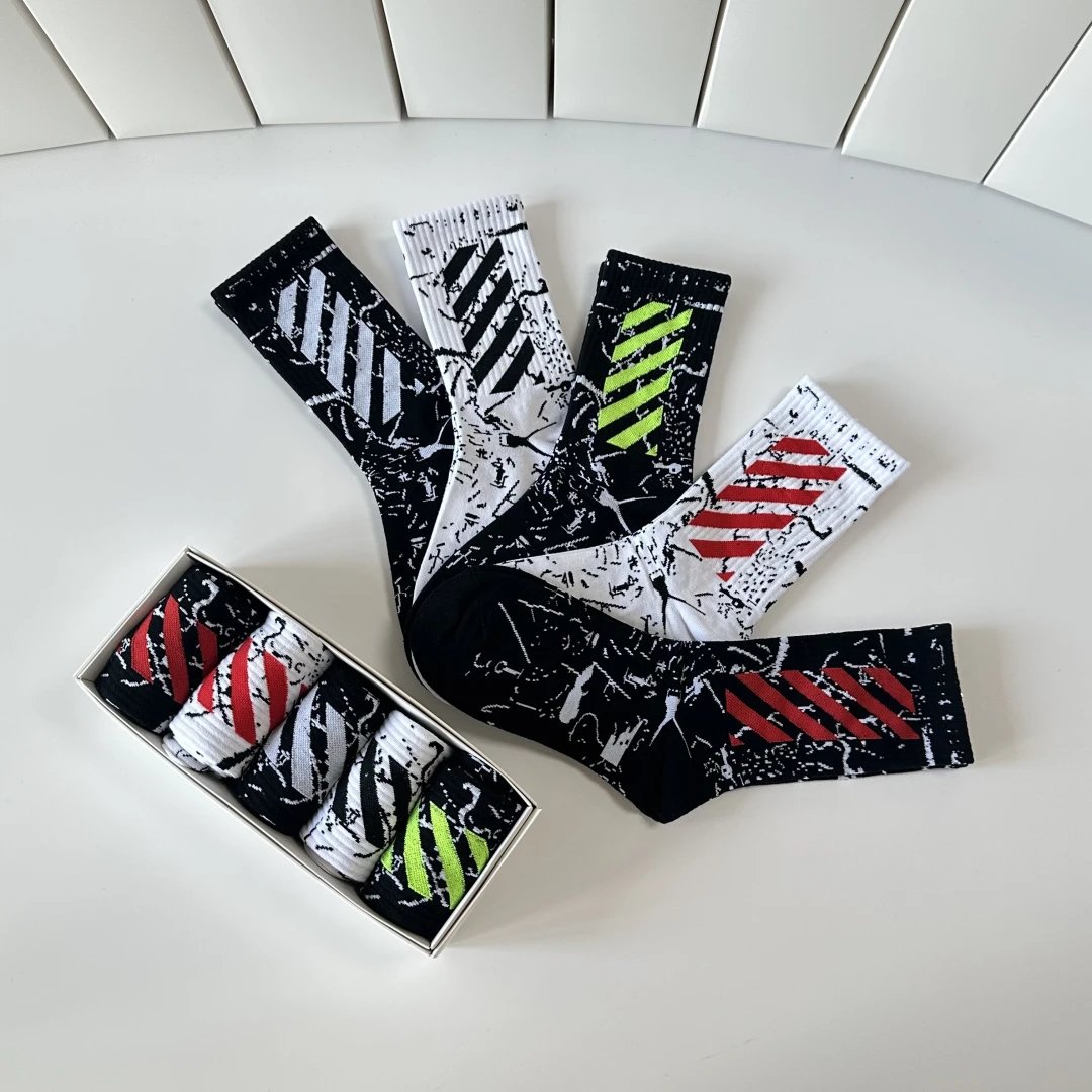 Off-White Crew Socks 5-Pair Box Ver.D — QC