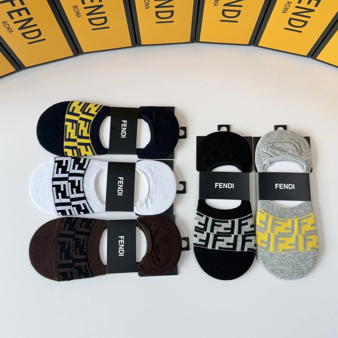 Fendi No-Show Socks 5-Pair Box — photo 7