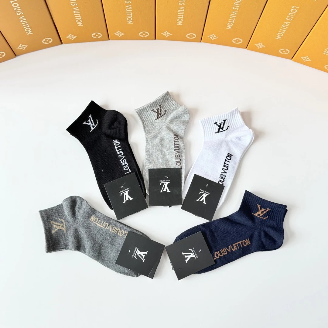 Louis Vuitton Quarter Socks 5-Pair Box Ver.E — Zdjęcie 3