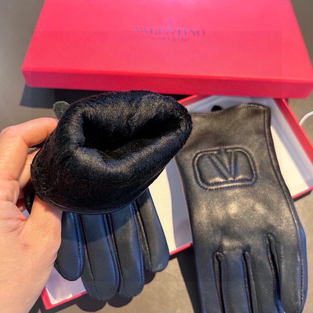 Valentino Lambskin Cashmere Gloves Ver.A — QC