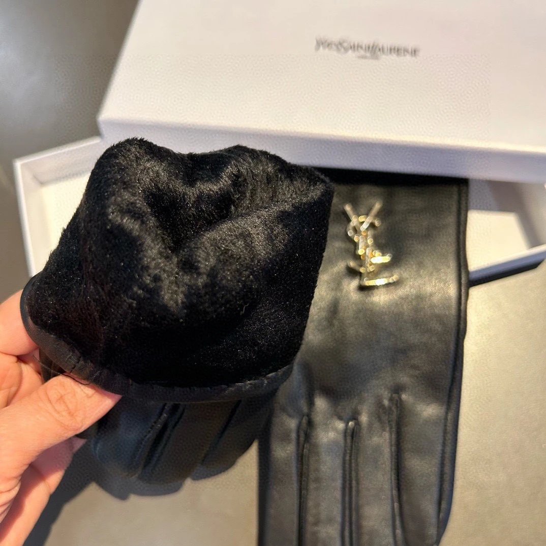 Saint Laurent Lambskin Cashmere Gloves Ver.A — Photo 5