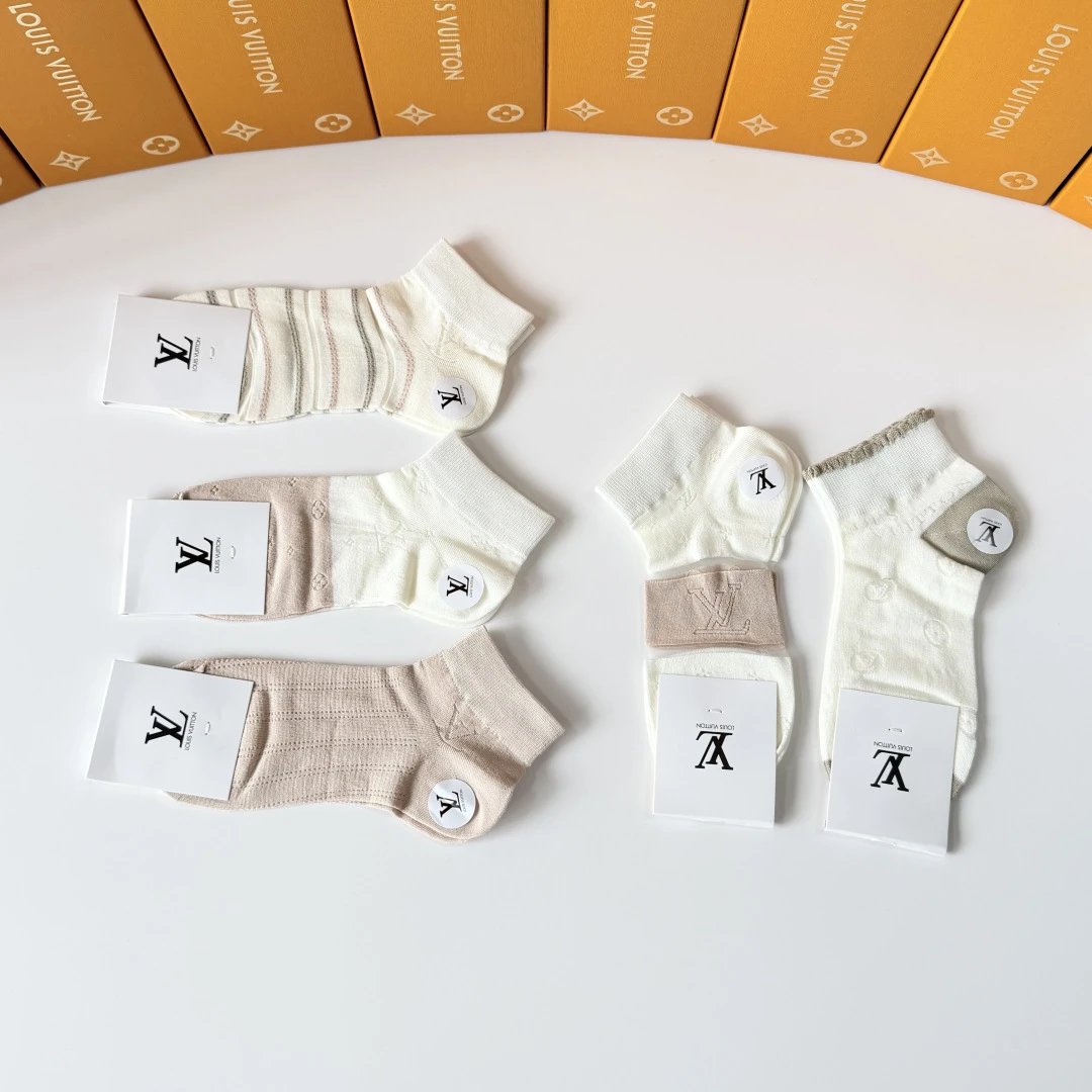 Louis Vuitton Quarter Socks 5-Pair Box Ver.D — photo 7