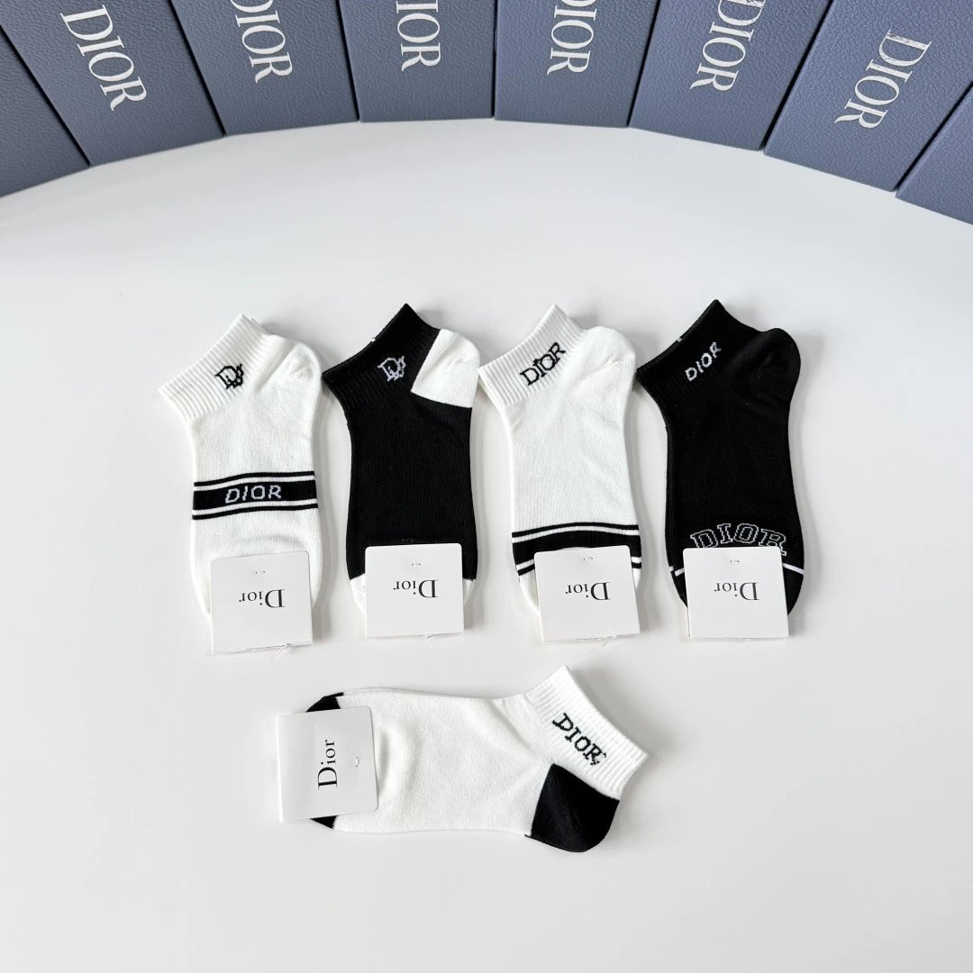 Dior Quarter Socks 5-Pair Box Ver.B — photo 4