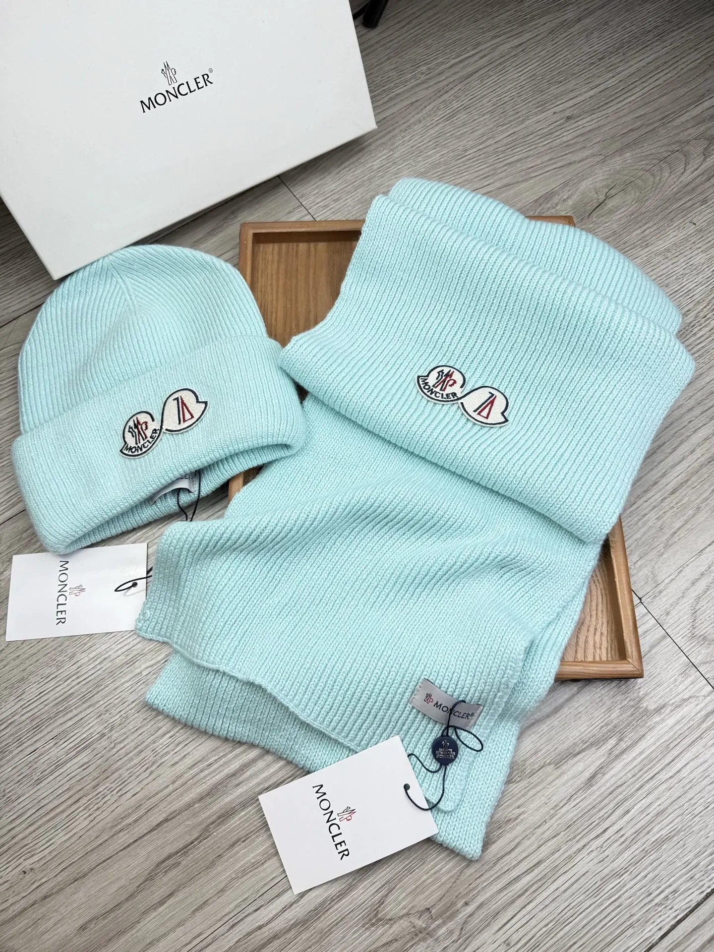 Moncler Wool Rabbit Fur Scarf & Hat Set Ver.H — Photo 4