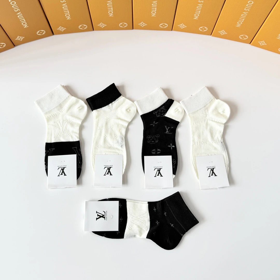 Louis Vuitton Quarter Socks 5-Pair Box Ver.C — photo 4