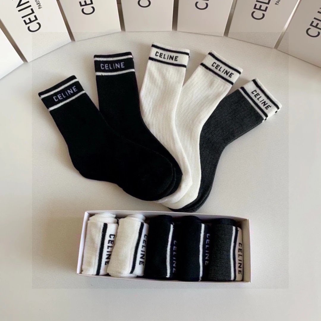 Celine Crew Socks 5-Pair Box — Zdjęcie 7