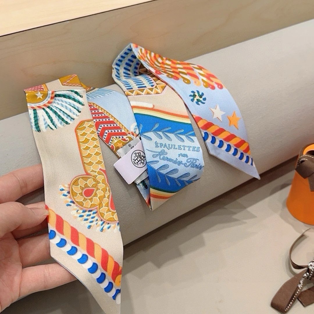 Hermes Silk Hair Ribbon Ver.B — Photo 5