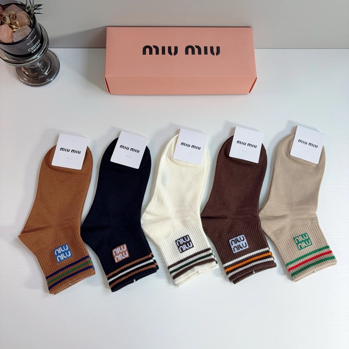 Miu Miu Crew Cotton Socks — Photo 3
