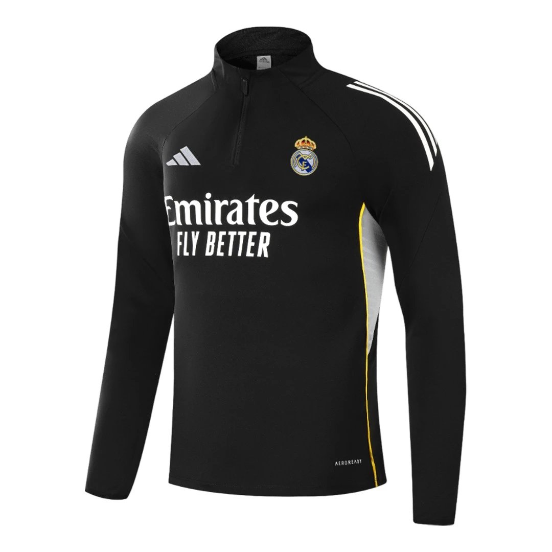 Real Madrid 1 4 Zip Tracksuit 2025 26 Black — photo 3