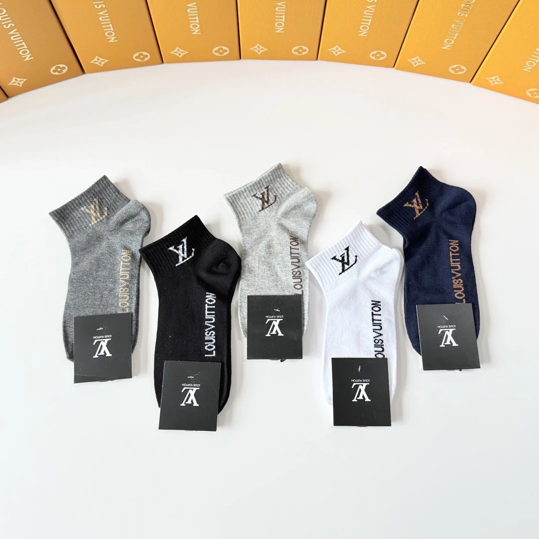 Louis Vuitton Quarter Socks 5-Pair Box Ver.E — Zdjęcie 2