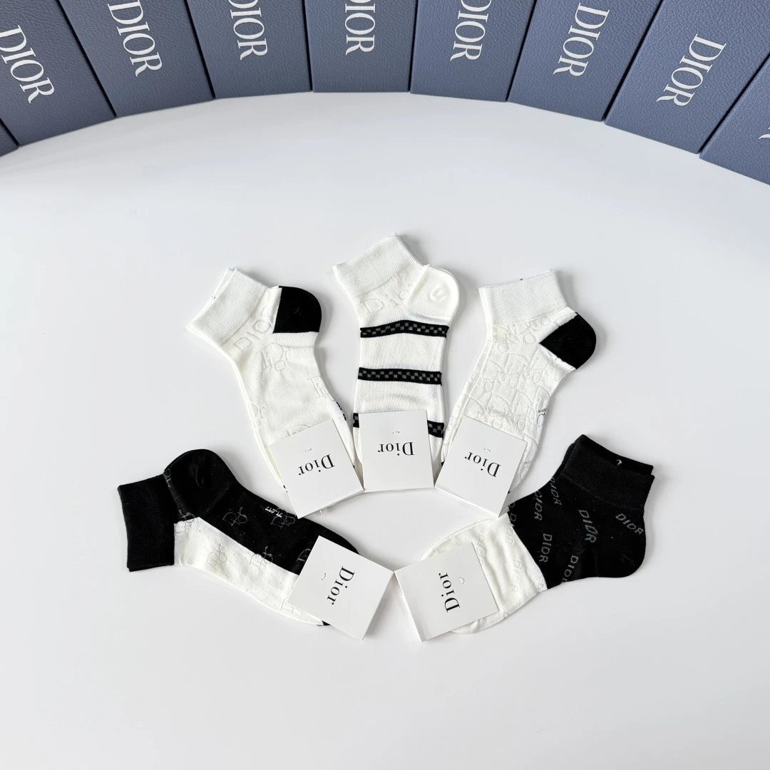 Dior Quarter Socks 5-Pair Box Ver.C — photo 3