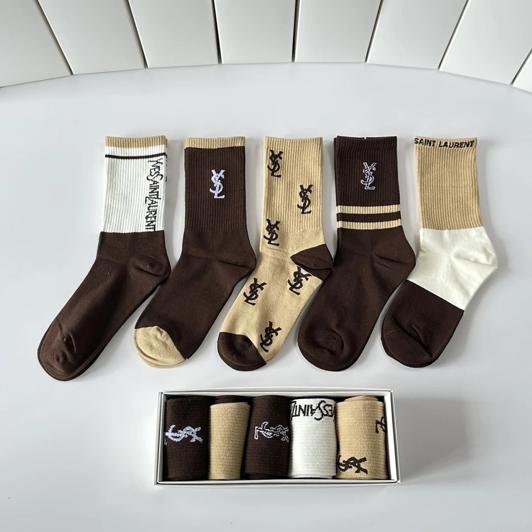 Saint Laurent Crew Socks 5-Pair Box Ver.A — Zdjęcie 2