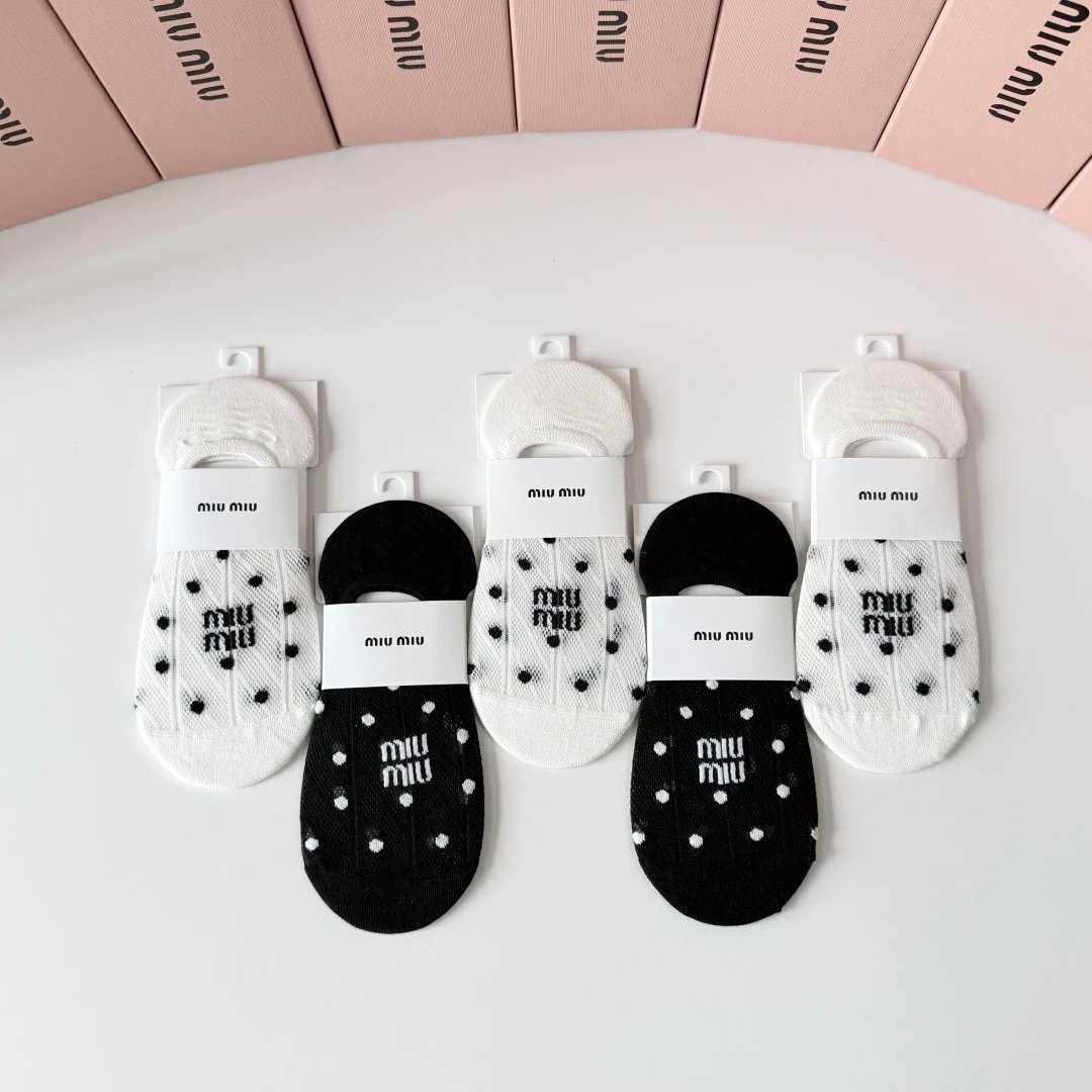 Miu Miu No-Show Socks 5-Pair Box Ver.B — photo 2