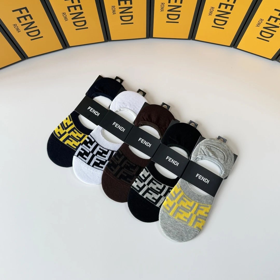 Fendi No-Show Socks 5-Pair Box — photo 9