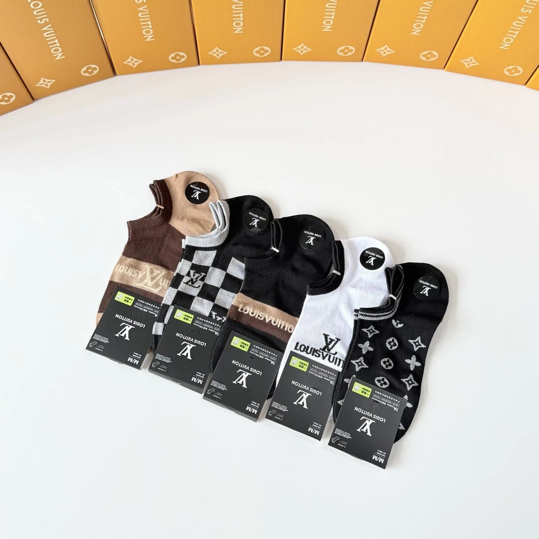 Louis Vuitton Quarter Socks 5-Pair Box Ver.F — photo 9