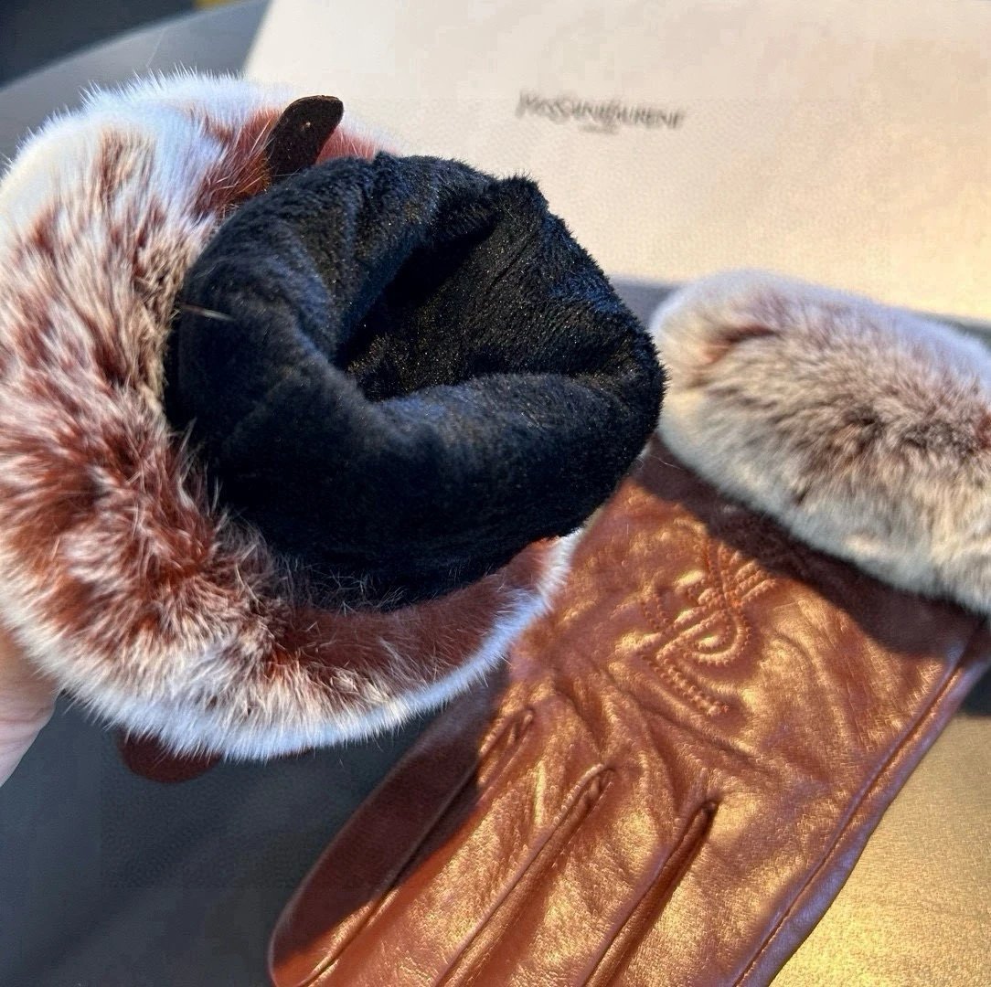 Saint Laurent Lambskin Cashmere Gloves Ver.C — Photo 9