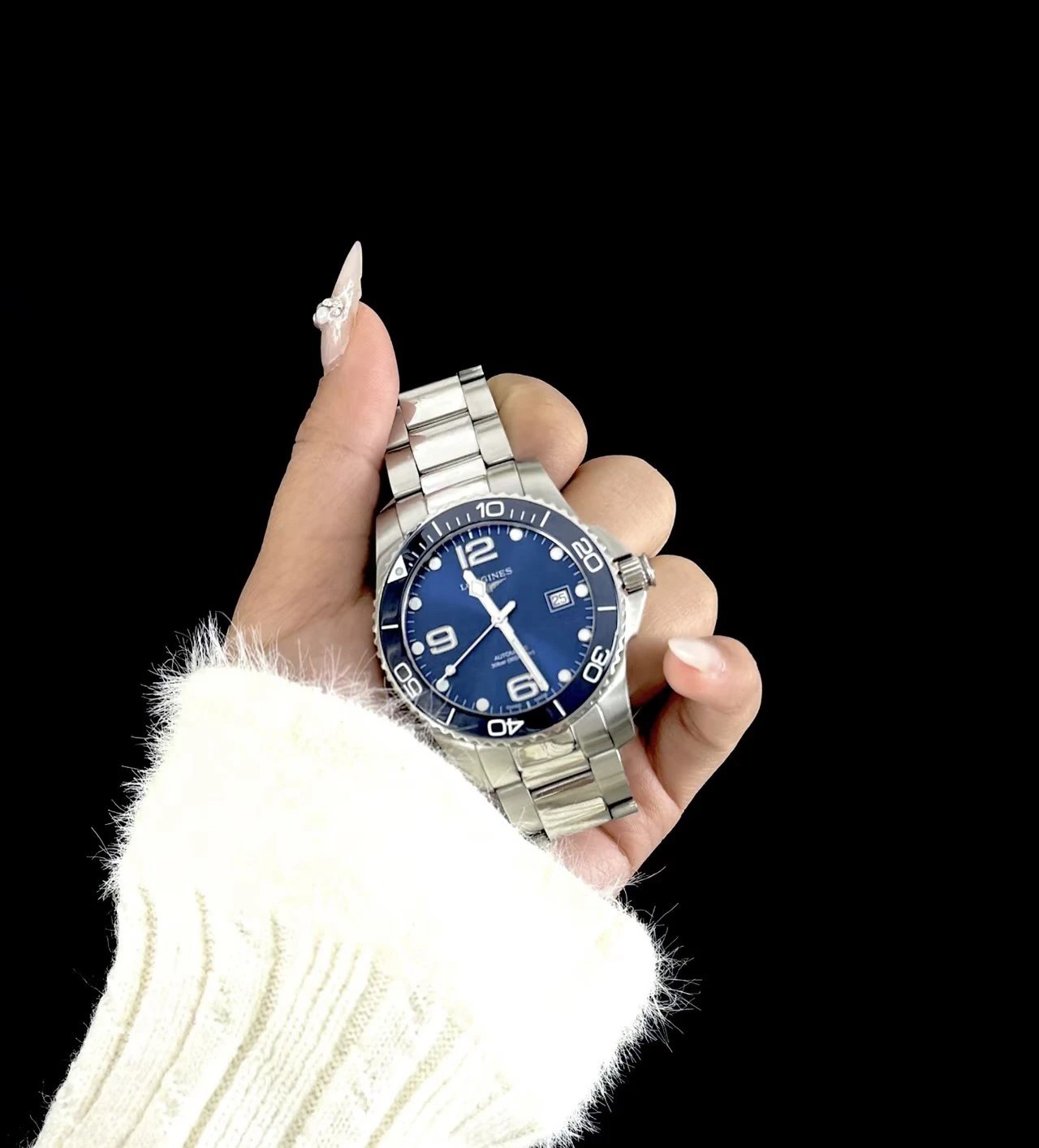 Longines Automatic Watch with Blue Dial and Stainless Steel Bracelet 41mm Variant E