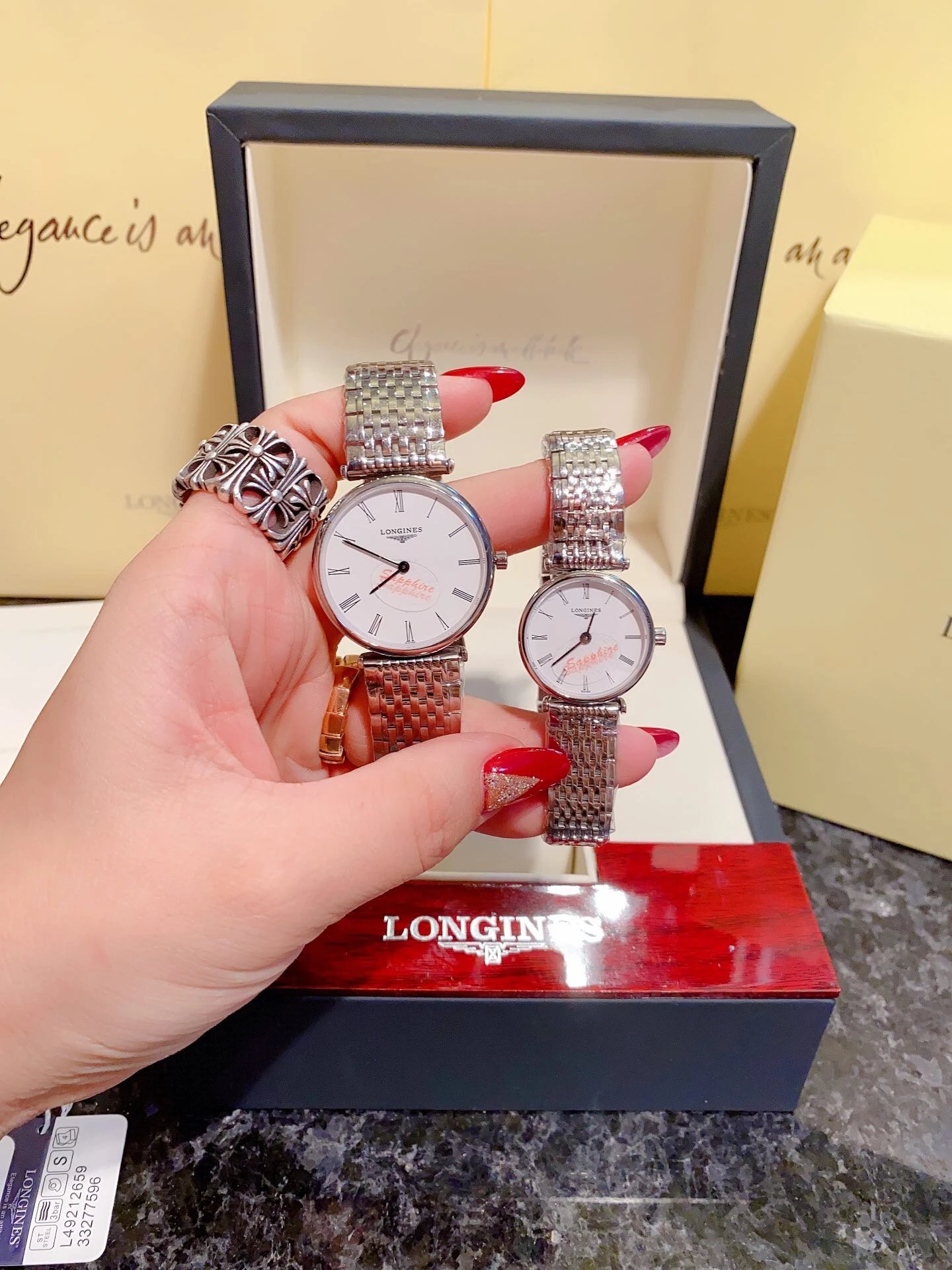 Longines roestvrijstalen analoge horloges met Romeinse cijfers op de wijzerplaat
