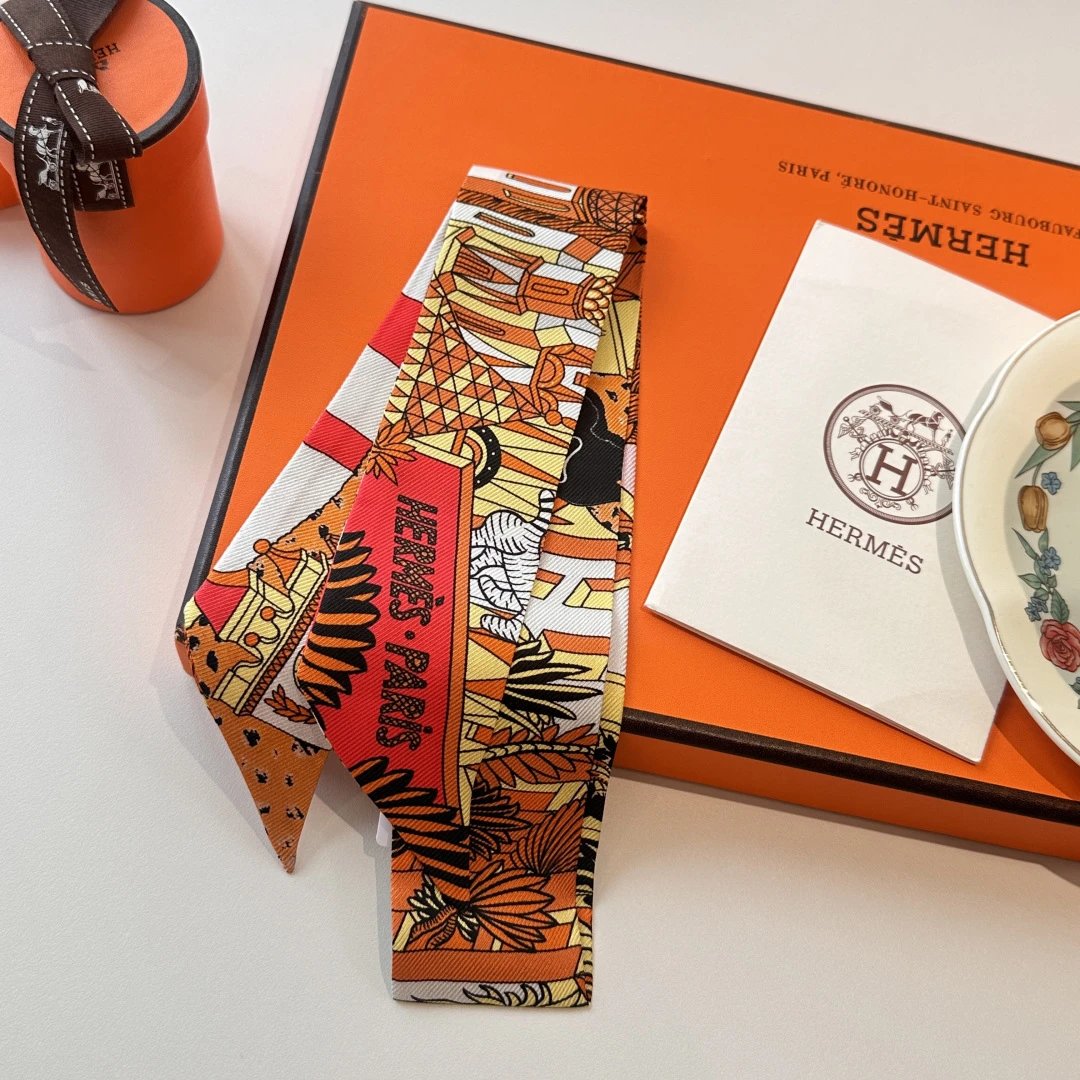 Hermes Silk Hair Ribbon Ver.J — Photo 7