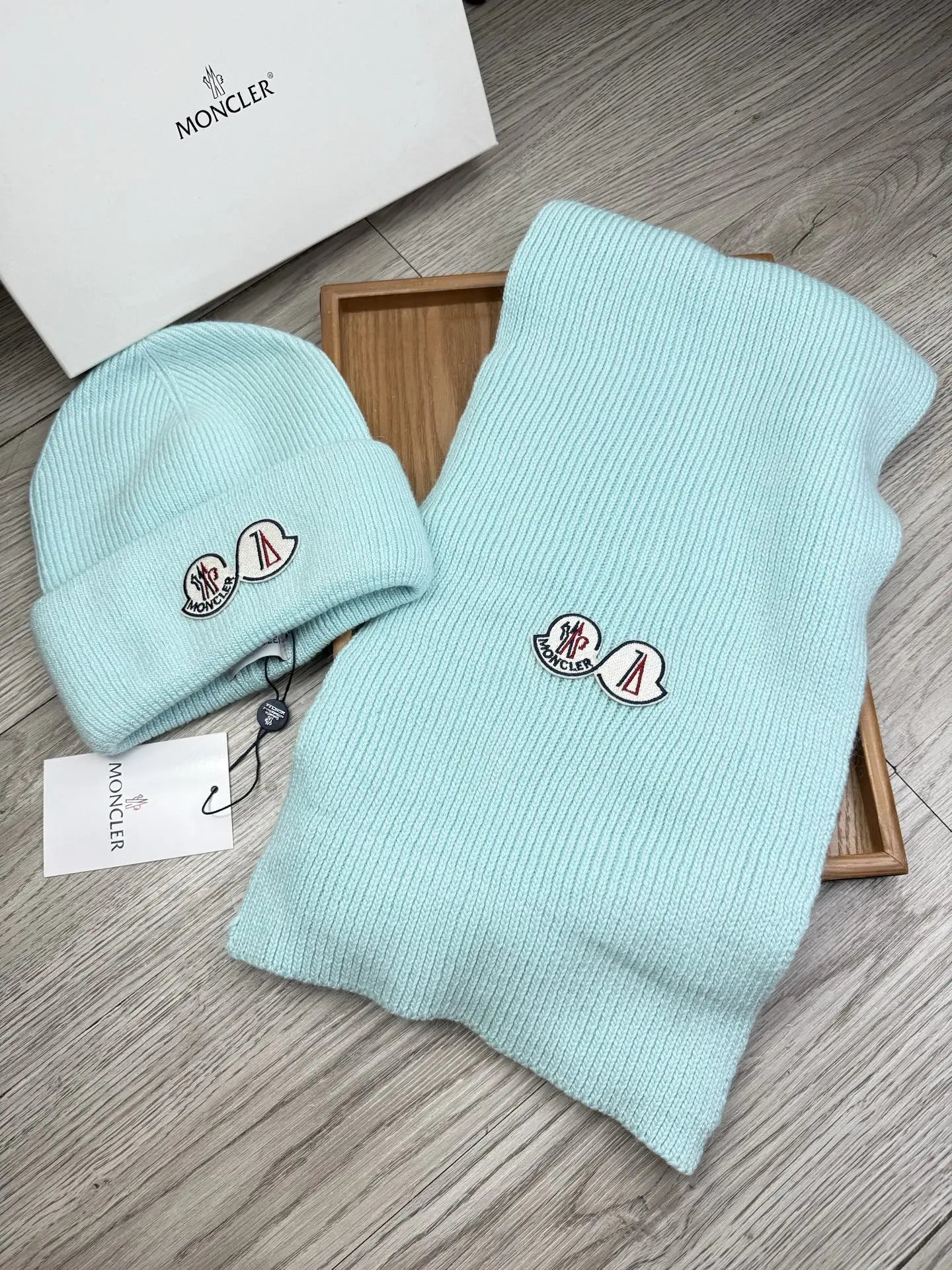 Moncler Wool Rabbit Fur Scarf & Hat Set Ver.H — Photo 3