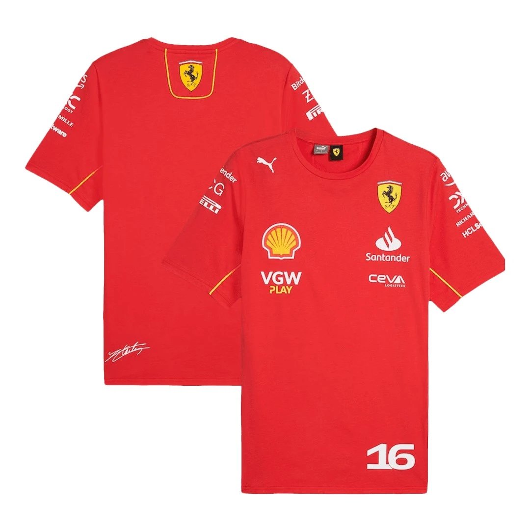 Charles Leclerc 16 Ferrari F1 Racing Team Shirt — photo 3