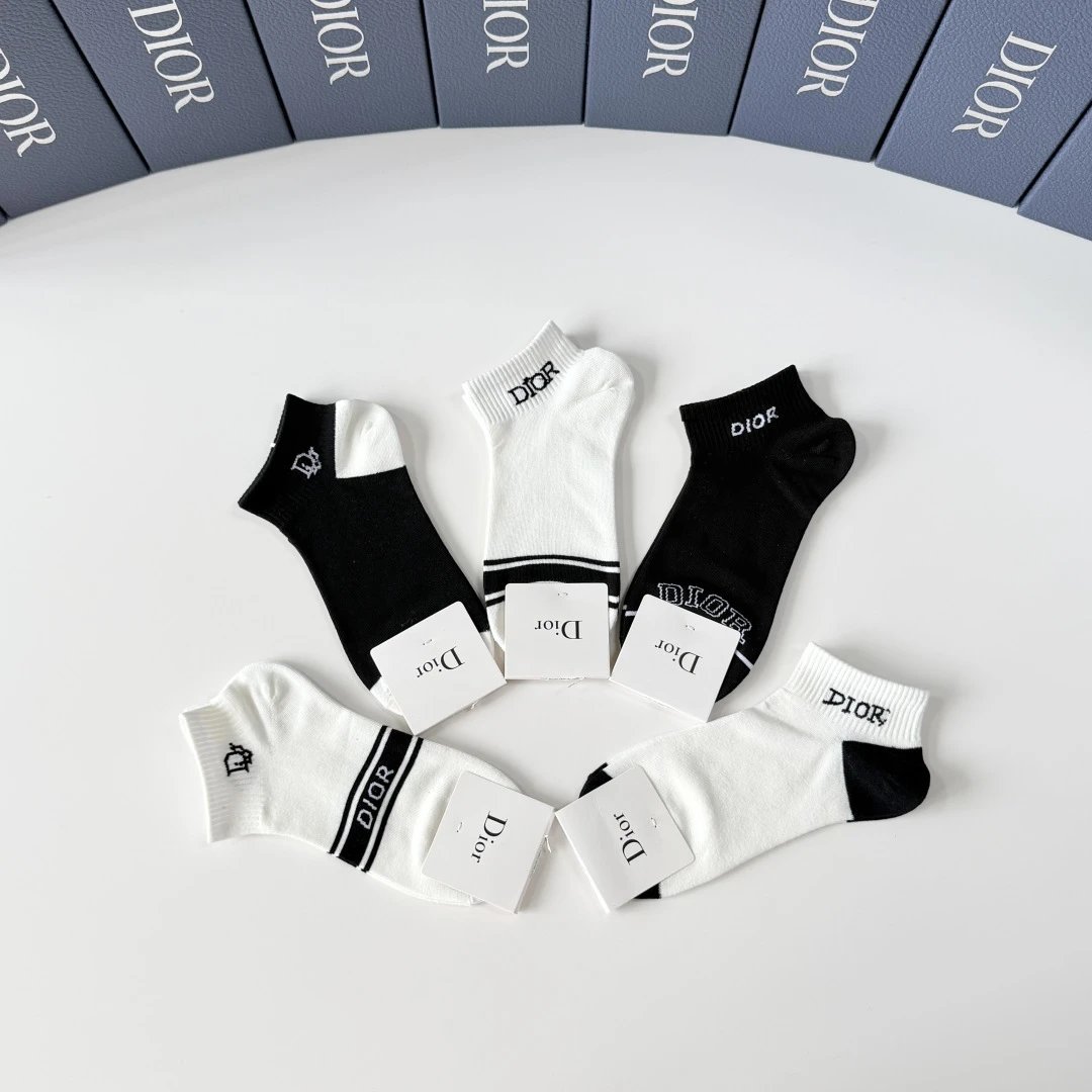 Dior Quarter Socks 5-Pair Box Ver.B — photo 3