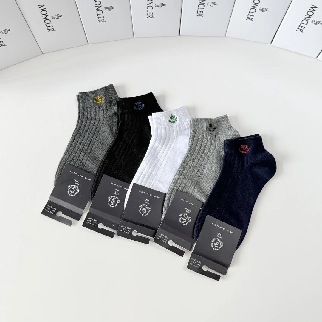 Moncler Embroidered Quarter Socks 5-Pair Box Ver.D — photo 8