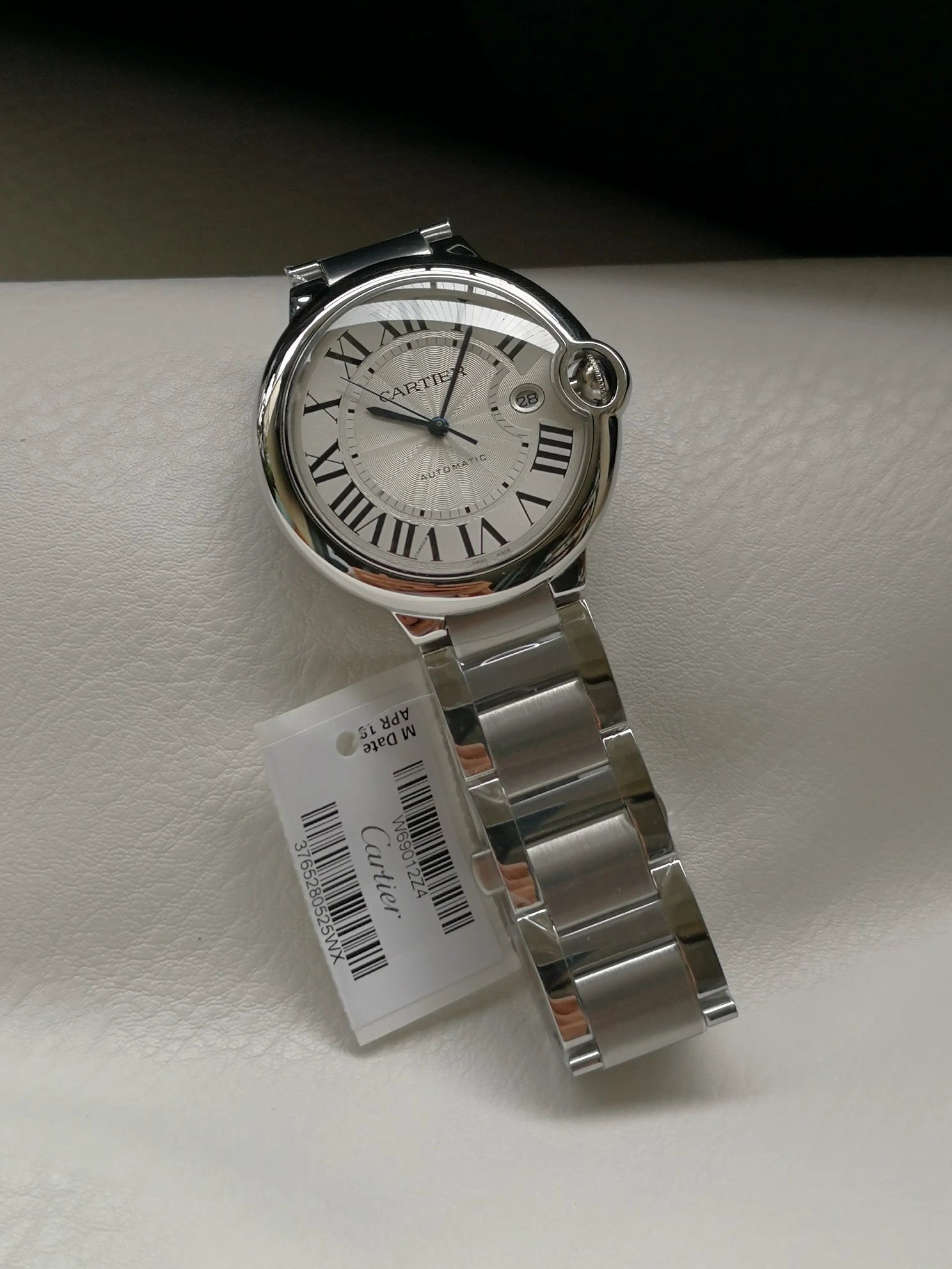 Zegarek automatyczny Cartier ze srebrną tarczą z rzymskimi cyframi