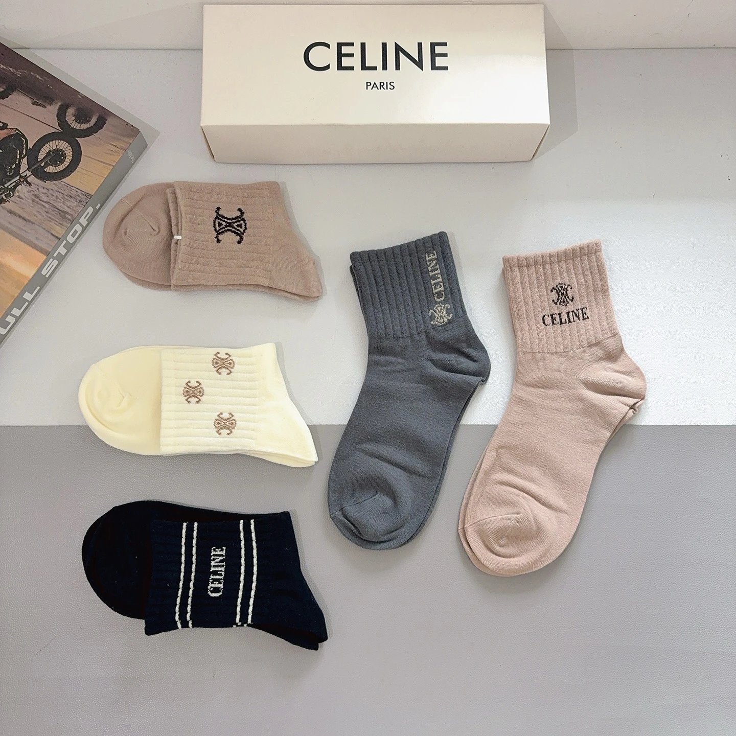 Celine Crew Cotton No-Show Socks Ver.A — Zdjęcie 6