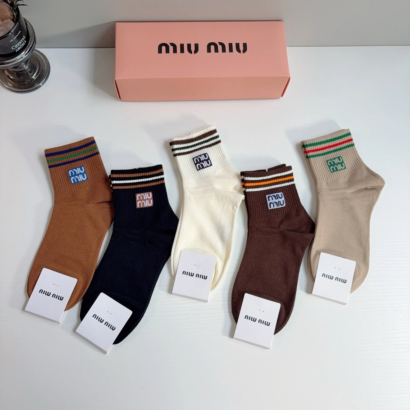 Miu Miu Crew Cotton Socks — Photo 9