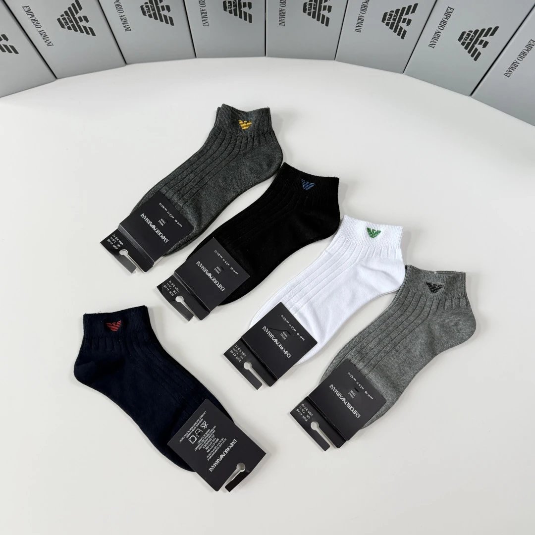 Armani Embroidered Quarter Socks 5-Pair Box Ver.C — Zdjęcie 5