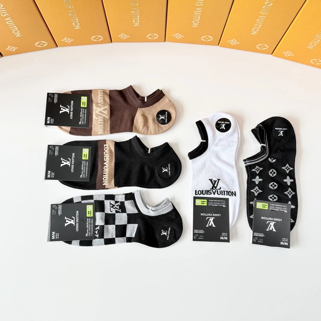 Louis Vuitton Quarter Socks 5-Pair Box Ver.F — photo 7