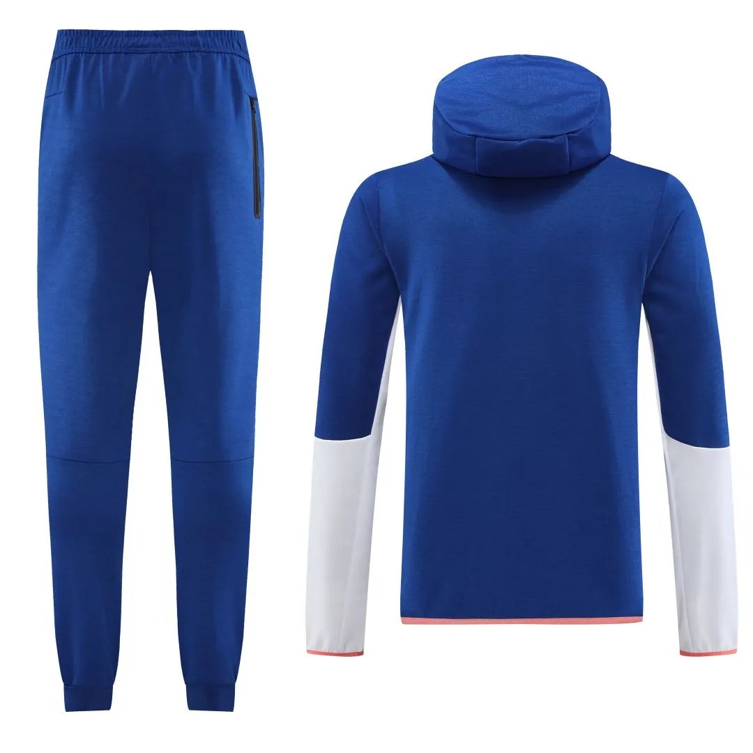 Customize Hoodie Training Kit Jacket Pants Blue White — Photo 3
