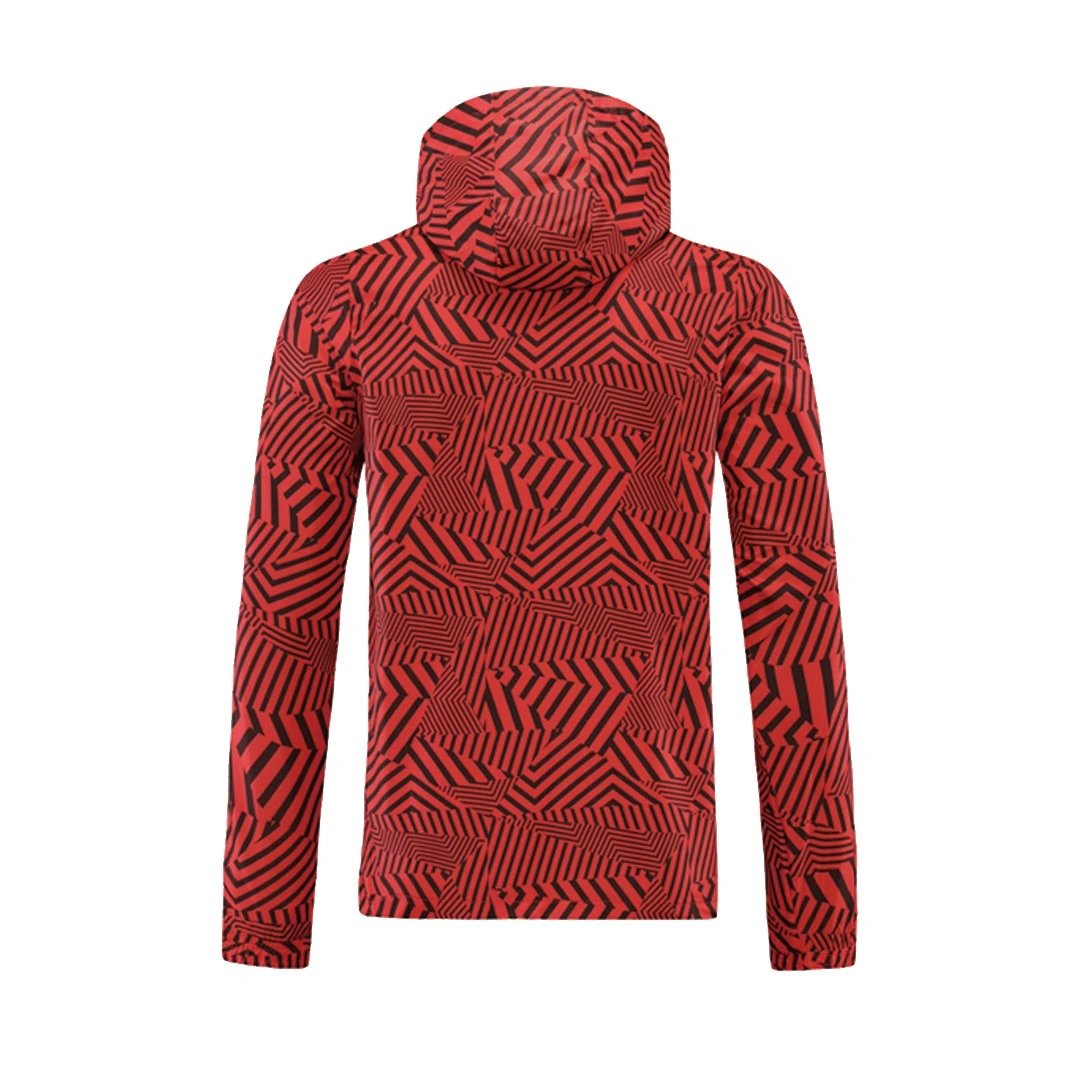 Flamengo 2021 CR Hoodie Windbreaker Jacket 22 Red Black — Photo 3