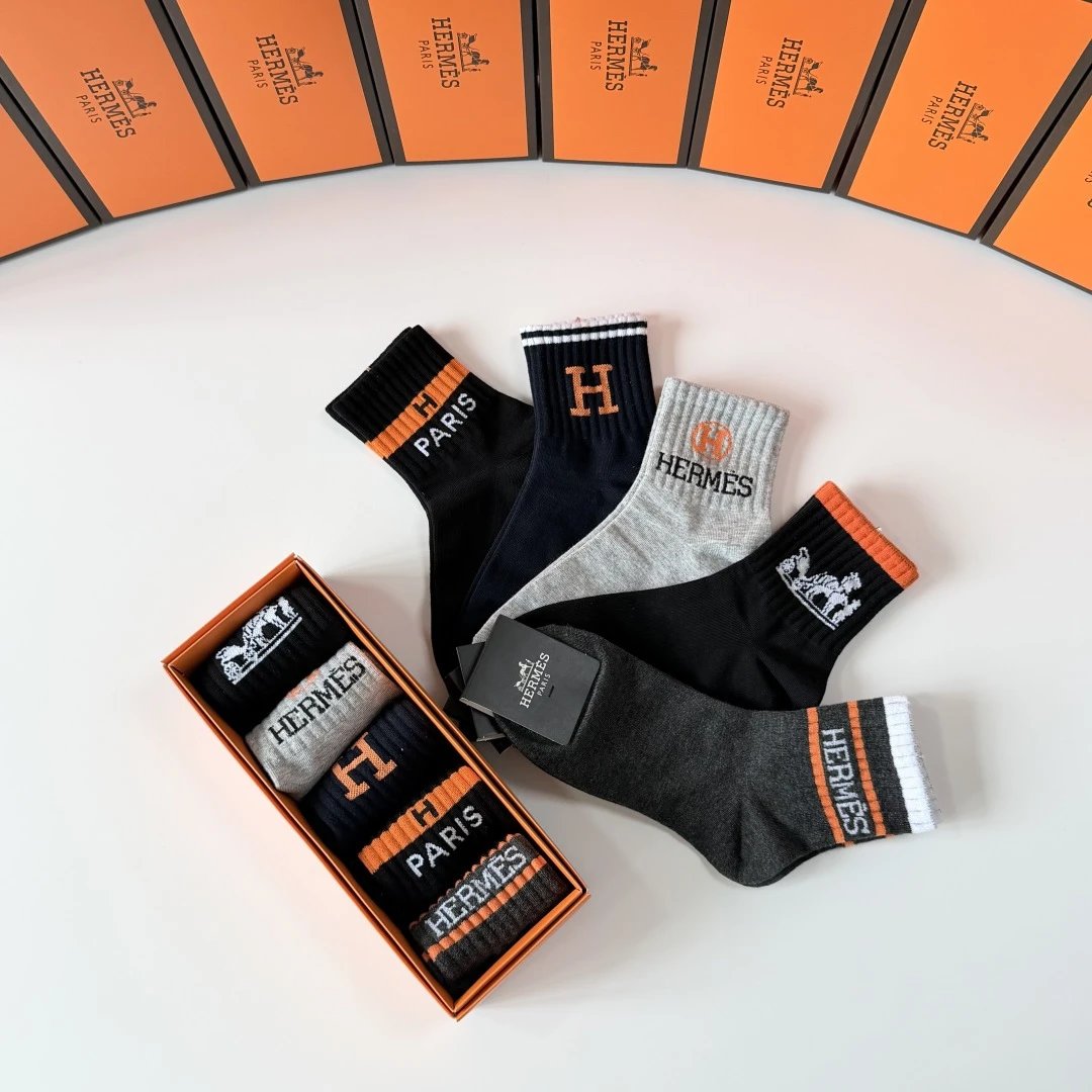Hermes Crew Socks 5-Pair Box Ver.B — photo 9