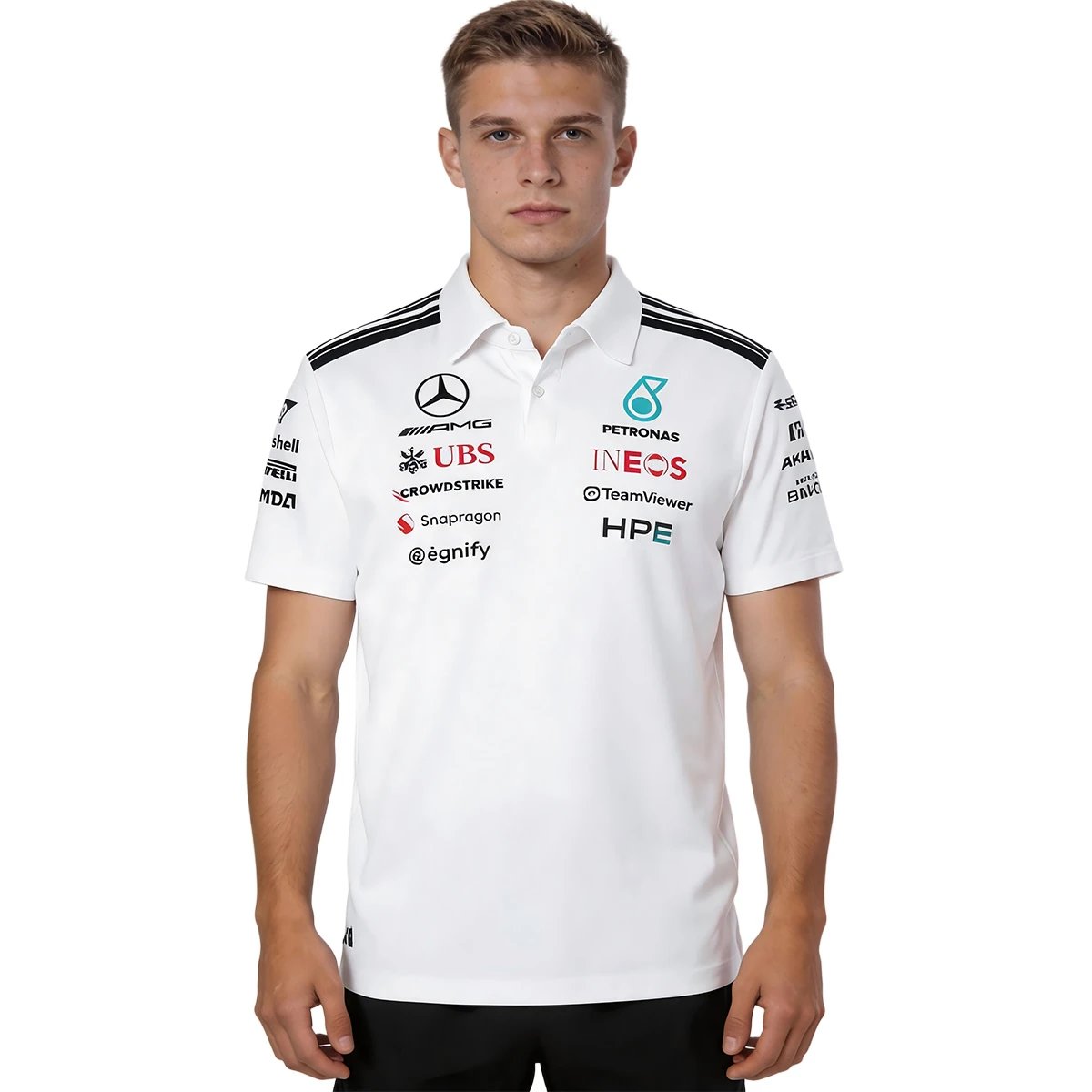 2026 Mercedes AMG Petronas F1 Team Polo White — Photo 2