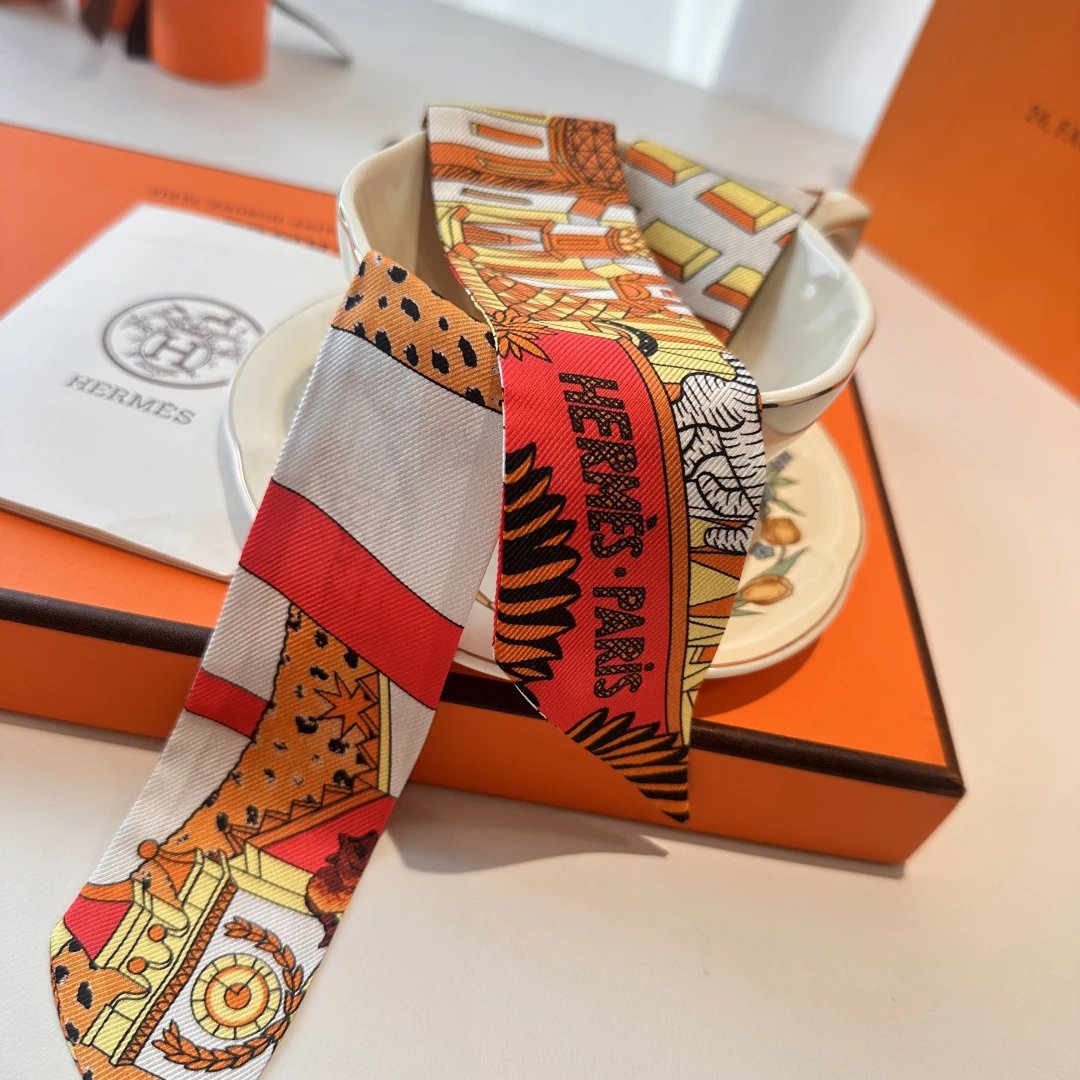 Hermes Silk Hair Ribbon Ver.J — Photo 8