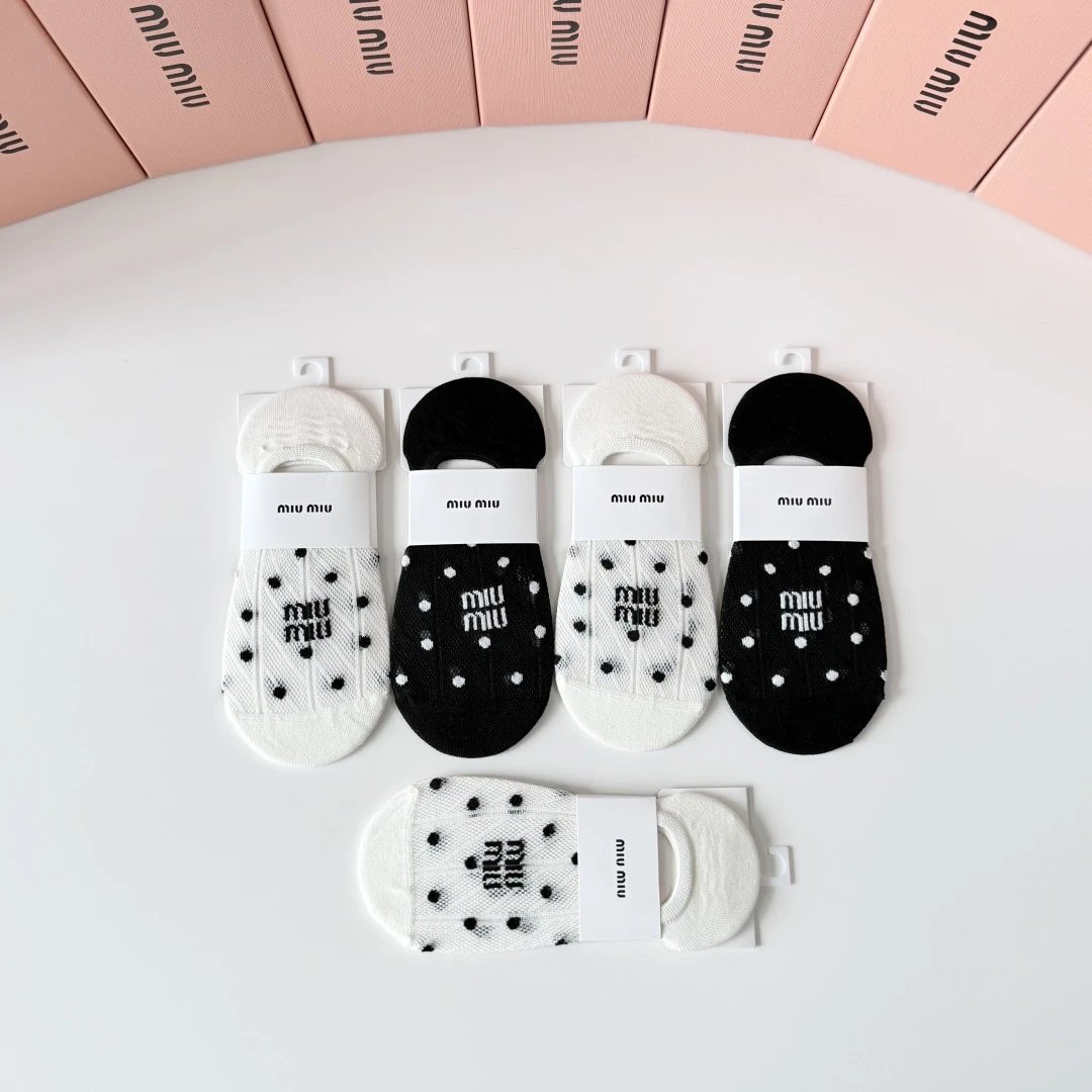 Miu Miu No-Show Socks 5-Pair Box Ver.B — photo 4