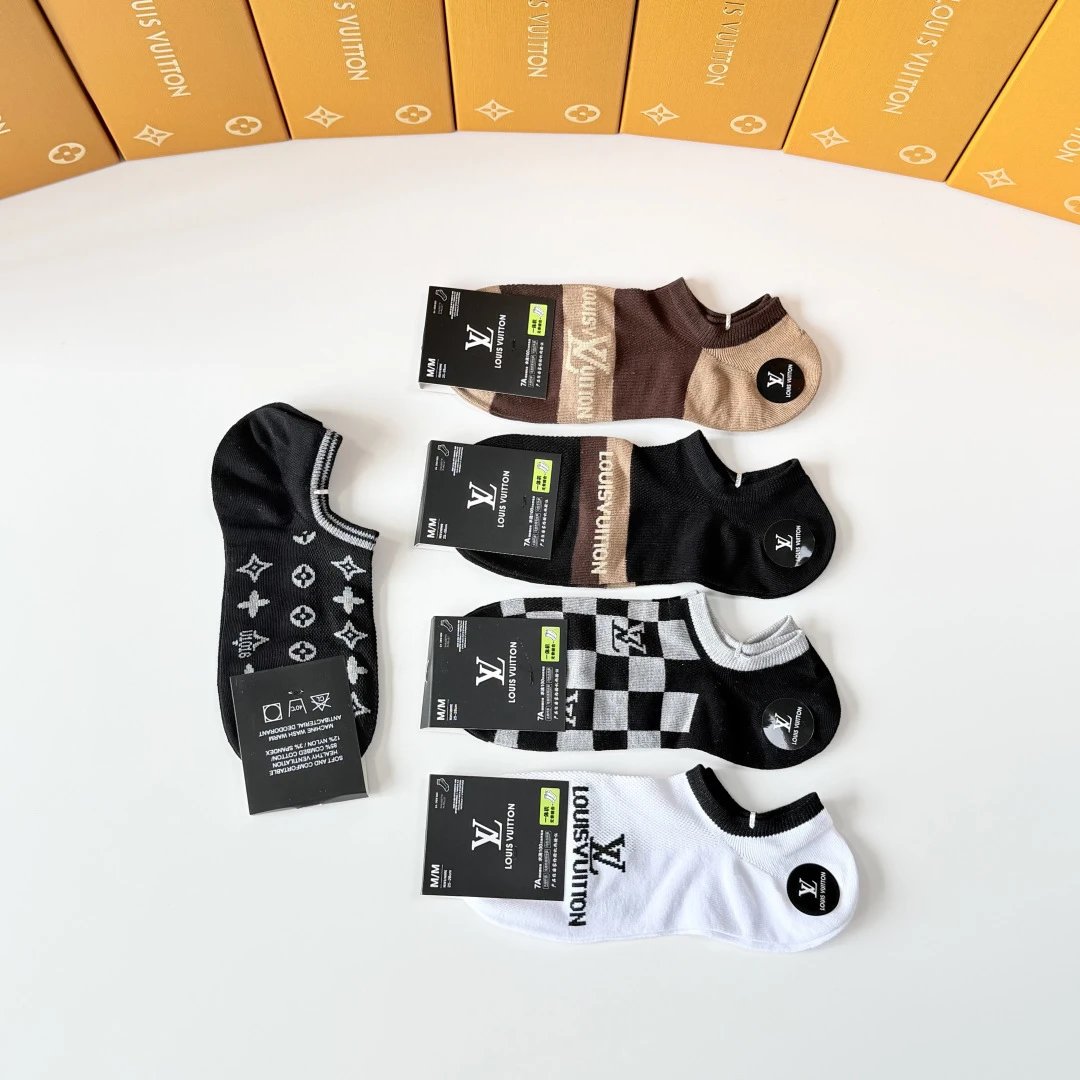 Louis Vuitton Quarter Socks 5-Pair Box Ver.F — photo 6